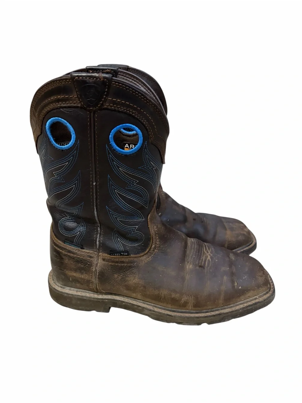 Ariat Groundwork Waterproof Steel Toe Work Boots Mens 9.5D Brown Cowboy